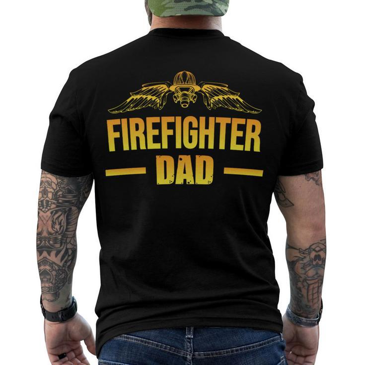Firefighter Dad Fathers Day Gift Idea For Fireman Dad Men's Crewneck Short Sleeve Back Print T-shirt