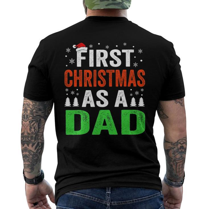 First Christmas As A Dad New Dad 1St Christmas Newborn Daddy Men's Back Print T-shirt