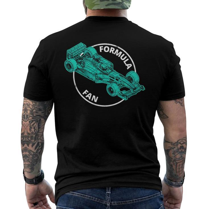 Formula Fan Racing Car Blueprint Mechanical Engineer Racer Men's Crewneck Short Sleeve Back Print T-shirt