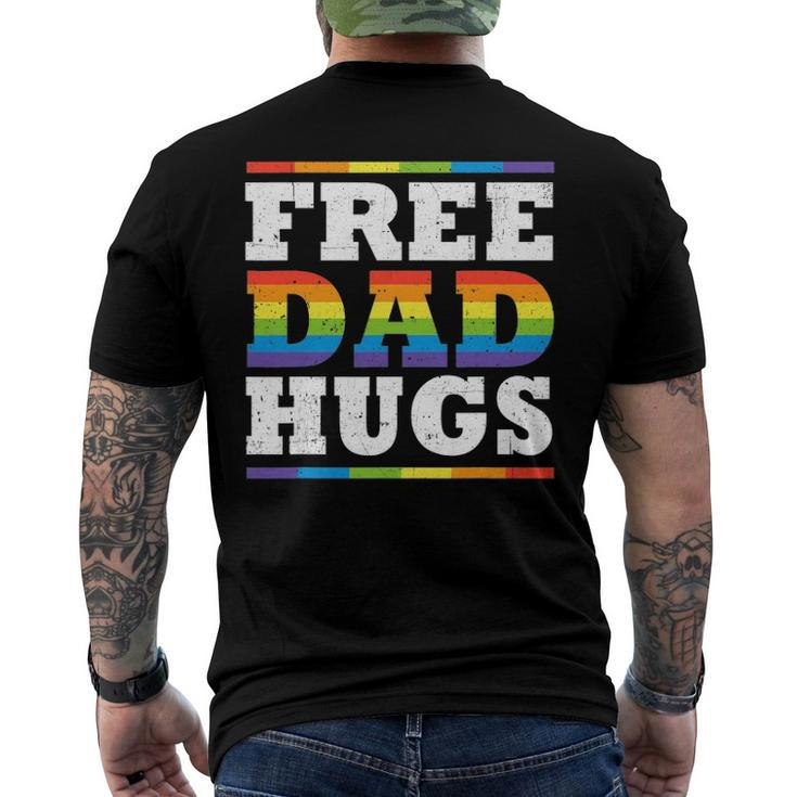 Free Dad Hugs Rainbow Lgbt Pride Fathers Day Men's Back Print T-shirt
