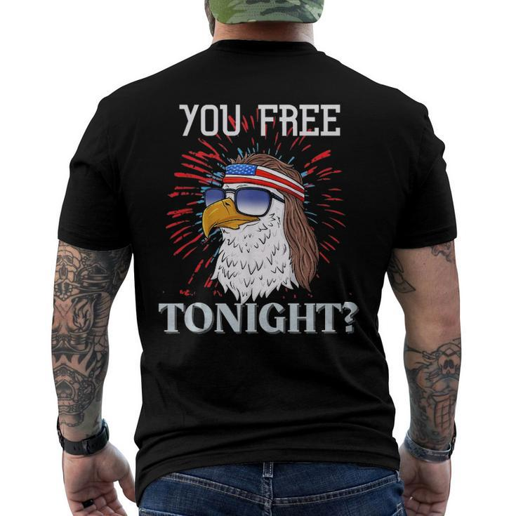 Are You Free Tonight 4Th Of July American Bald Eagle Men's Back Print T-shirt