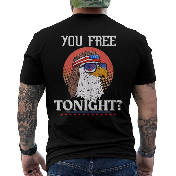 Are You Free Tonight 4Th Of July Retro American Bald Eagle Men's Back Print T-shirt