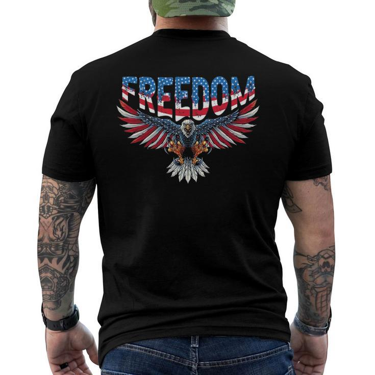 Freedom Eagle 4Th Of July American Flag Patriotic Men's Back Print T-shirt