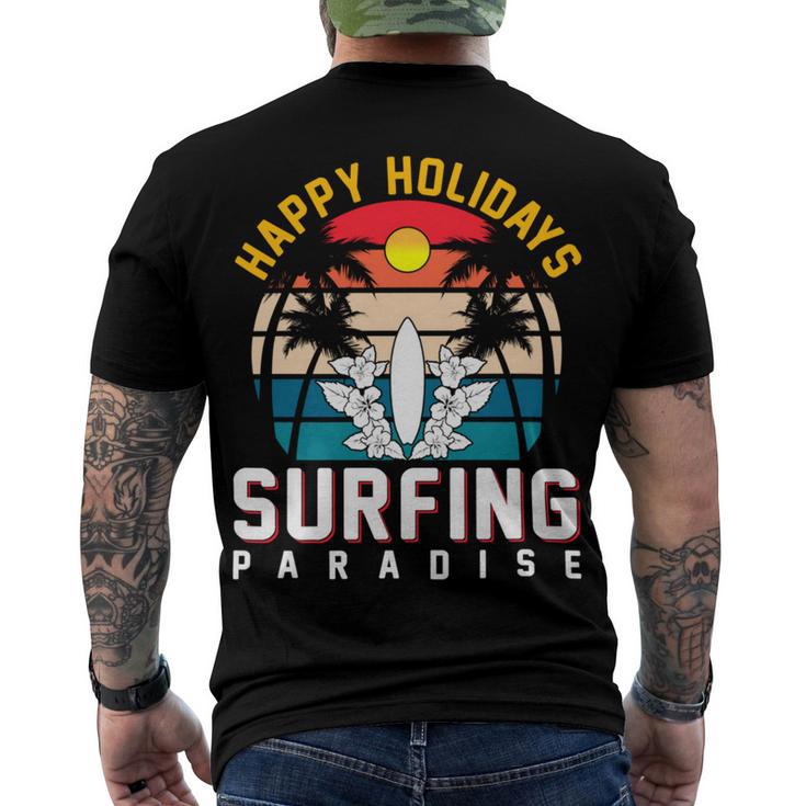 Funny Enjoy The Summer Holiday Summer Surfing Paradise Men's Crewneck Short Sleeve Back Print T-shirt