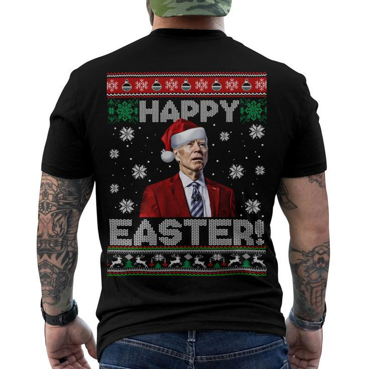 Funny Joe Biden Happy Easter Ugly Christmas Men's Crewneck Short Sleeve Back Print T-shirt
