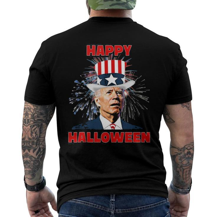 Funny Joe Biden Happy Halloween For Fourth Of July  Men's Crewneck Short Sleeve Back Print T-shirt