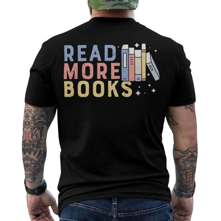 Funny  Read More Books Gift Men's Crewneck Short Sleeve Back Print T-shirt