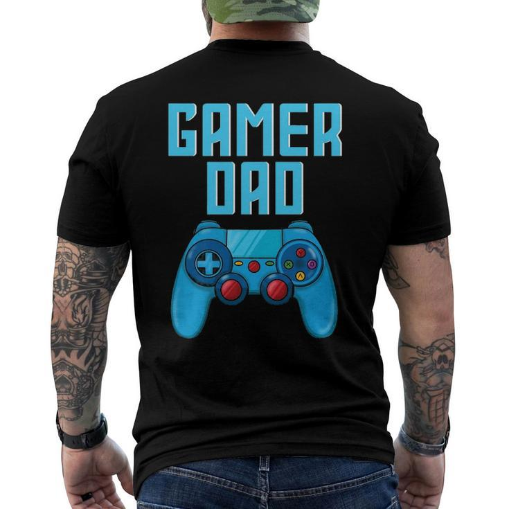 Mens Gamer Dad Cute Video Gaming Fathers Day Game Controller Men's Back Print T-shirt
