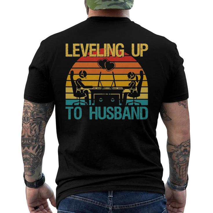 Gamer Engagement Future Mr & Mrs Leveling Up To Husband Men's Back Print T-shirt