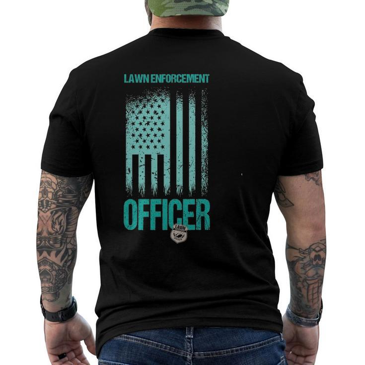 Gardener Landscaper Retro Vintage Lawn Enforcement Officer Men's Back Print T-shirt