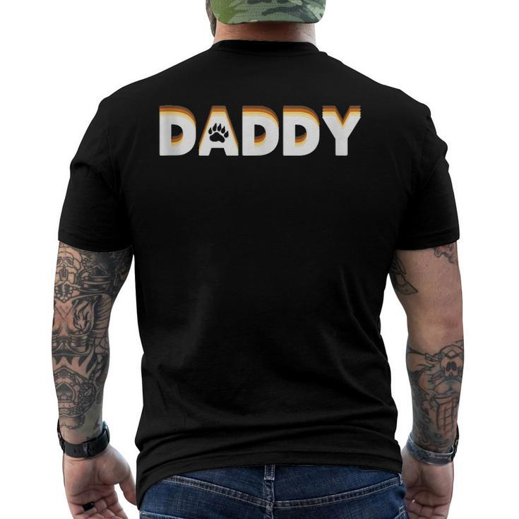 Mens Gay Bear Daddy With Bear Pride Flag Gay Daddy Men's Back Print T-shirt