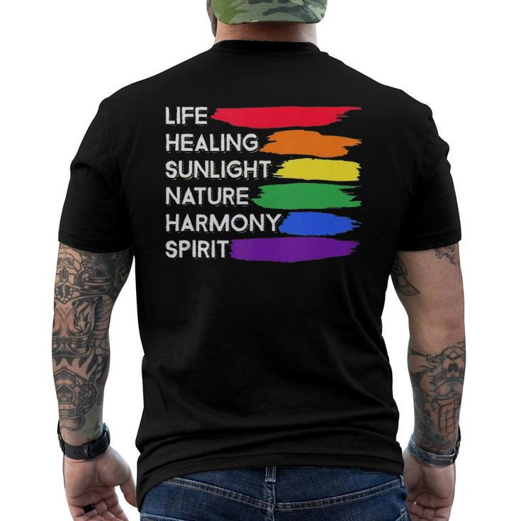 Gay Pride Awareness Flag Meaning For Gay & Lesbian Men's Back Print T-shirt