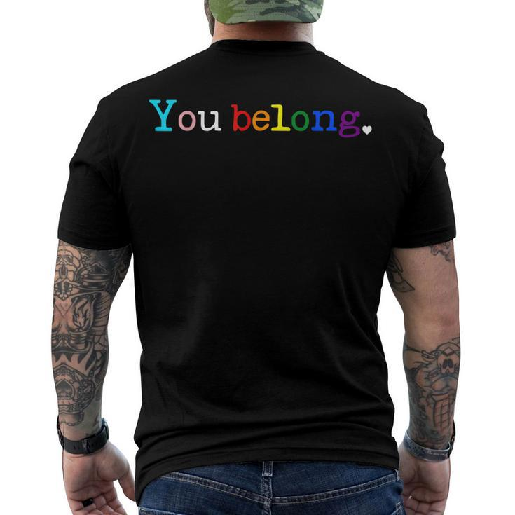Gay Pride Lgbt Support And Respect You Belong Transgender Men's Back Print T-shirt