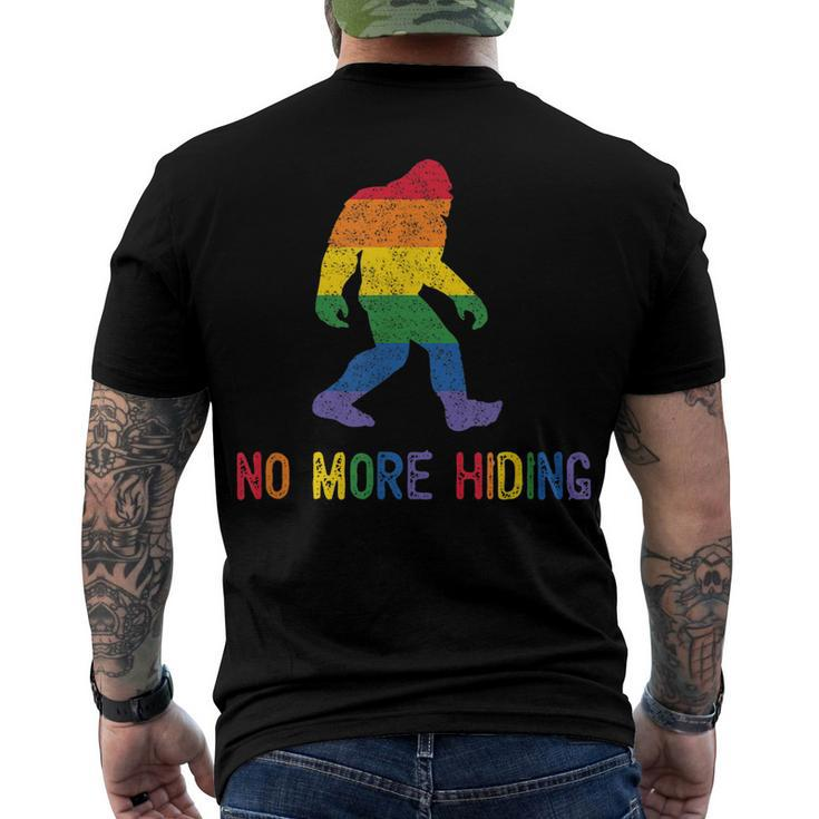 Gay Pride Support - Sasquatch No More Hiding - Lgbtq Ally Men's Back Print T-shirt