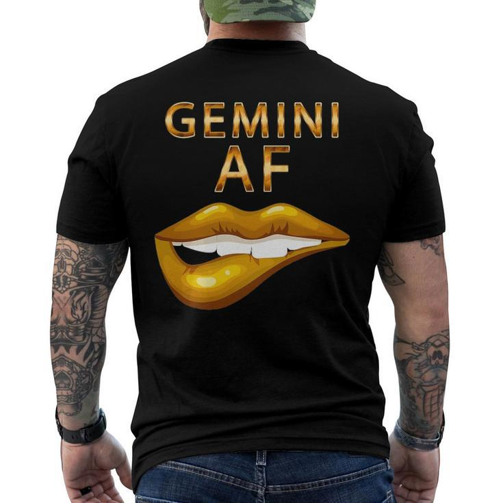 Gemini Af Gold Sexy Lip Birthday Men's Back Print T-shirt