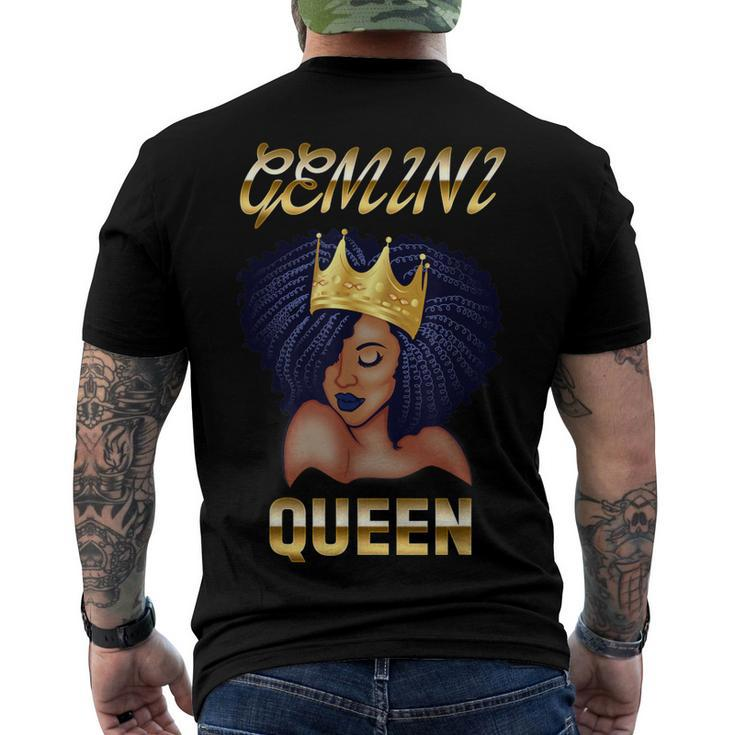 Gemini Queen Born In May-June Black Queen Birthday Men's T-shirt Back Print