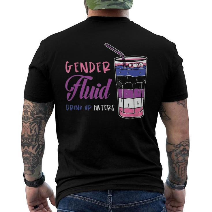 Genderfluid Drink Up Haters Genderfluid Men's Back Print T-shirt