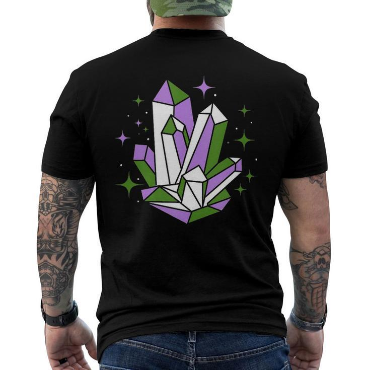 Genderqueer Pride Crystals Nonbinary Men's Back Print T-shirt