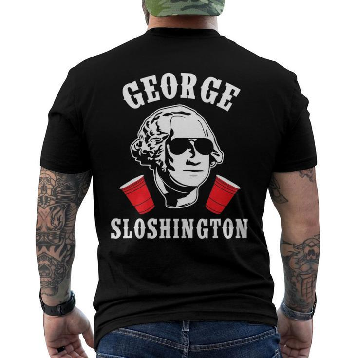 George Sloshington 4Th Of July Aviator American Men's Back Print T-shirt