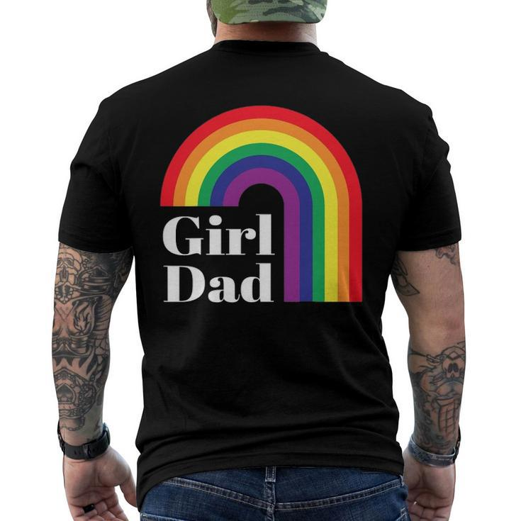 Girl Dad Outfit For Fathers Day Lgbt Gay Pride Rainbow Flag Men's Back Print T-shirt