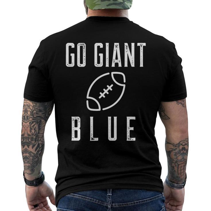 Go Giant Blue New York Football Men's Back Print T-shirt