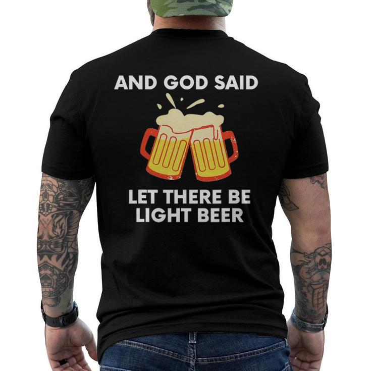 And God Said Let There Be Light Beer Satire Men's Back Print T-shirt