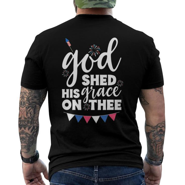 God Shed His Grace On Thee4th Of July Usa Anthem Men's Back Print T-shirt