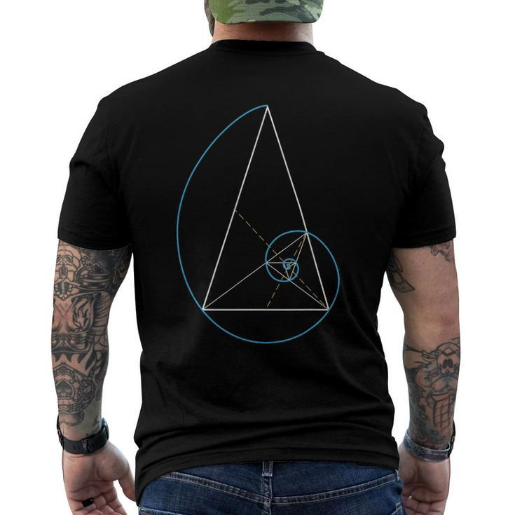 Golden Triangle Fibonnaci Spiral Ratio Men's Back Print T-shirt