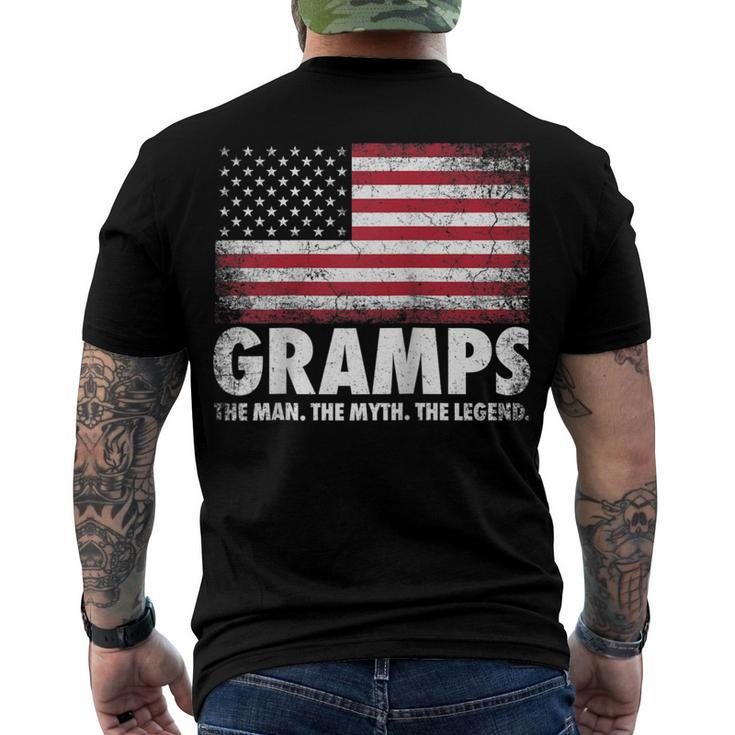 Mens Gramps The Man Myth Legend Fathers Day 4Th Of July Grandpa Men's T-shirt Back Print