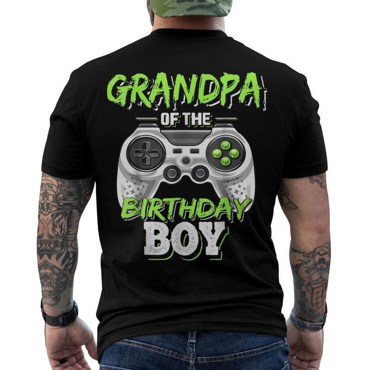 Mens Grandpa Of The Birthday Boy Matching Video Game Men's T-shirt Back Print