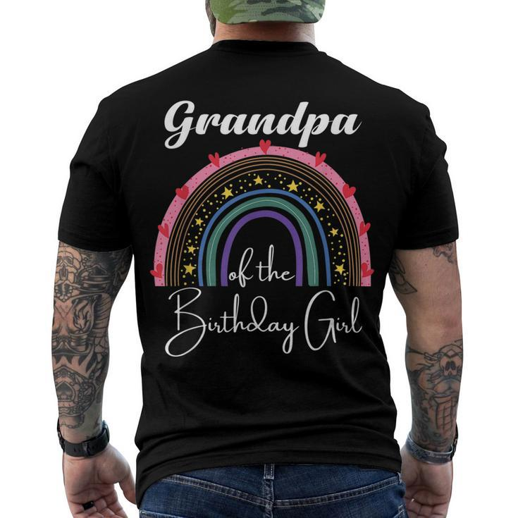 Grandpa Of The Birthday Girl Rainbow Boho Birthday Party Men's T-shirt Back Print