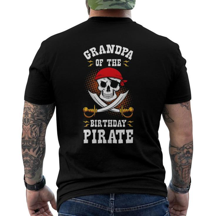Grandpa Of The Birthday Pirate Themed Matching Bday Party Men's Back Print T-shirt