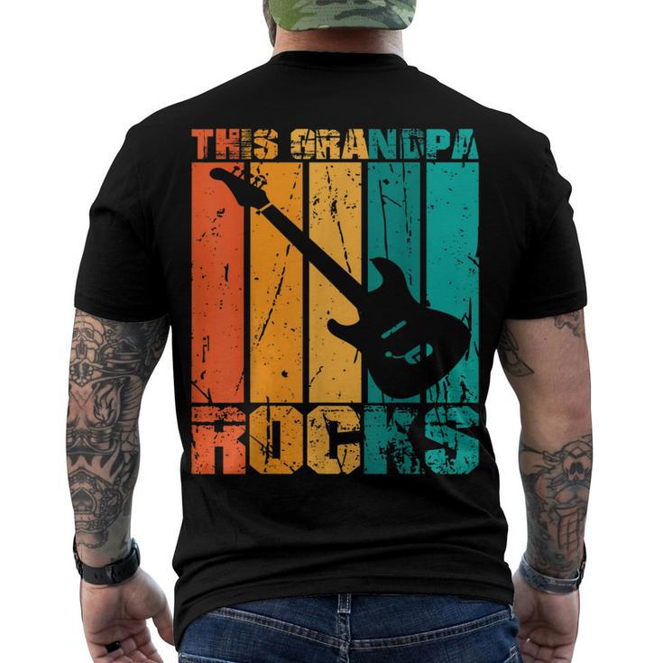 This Grandpa Rocks Fathers Day Birthday Guitar Men's T-shirt Back Print