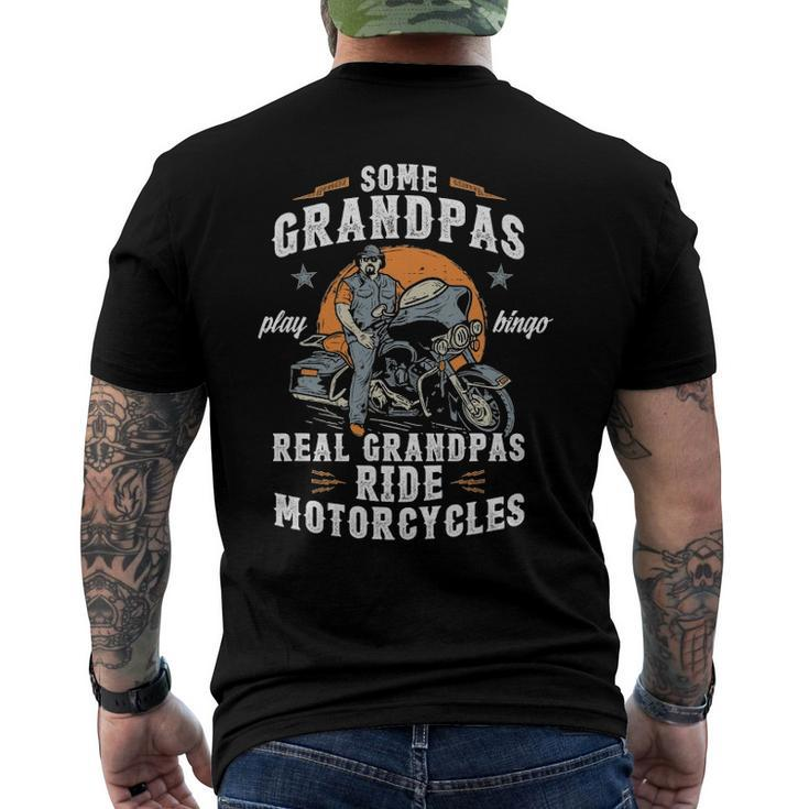 Mens Some Grandpas Play Bingo Real Grandpas Ride Motorcycles Men's Back Print T-shirt