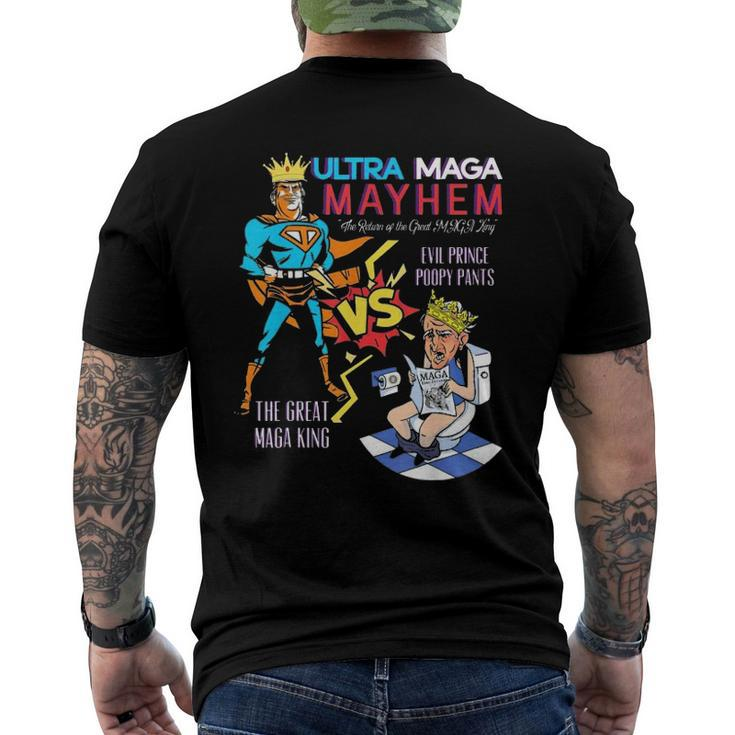 Great Maga King Donald Trump Biden Usa Ultra Maga Super Mega Mayhem Men's Back Print T-shirt