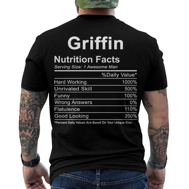 Griffin Name  Griffin Nutrition Facts Men's T-Shirt Back Print