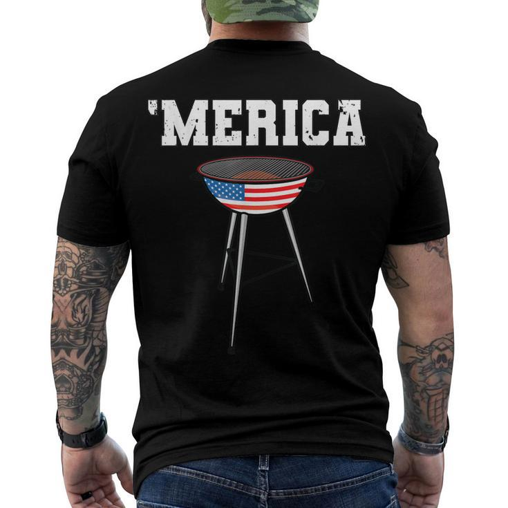 Mens Grill Merica Barbecue Bbq American Grandpa Dad 4Th Of July Men's T-shirt Back Print