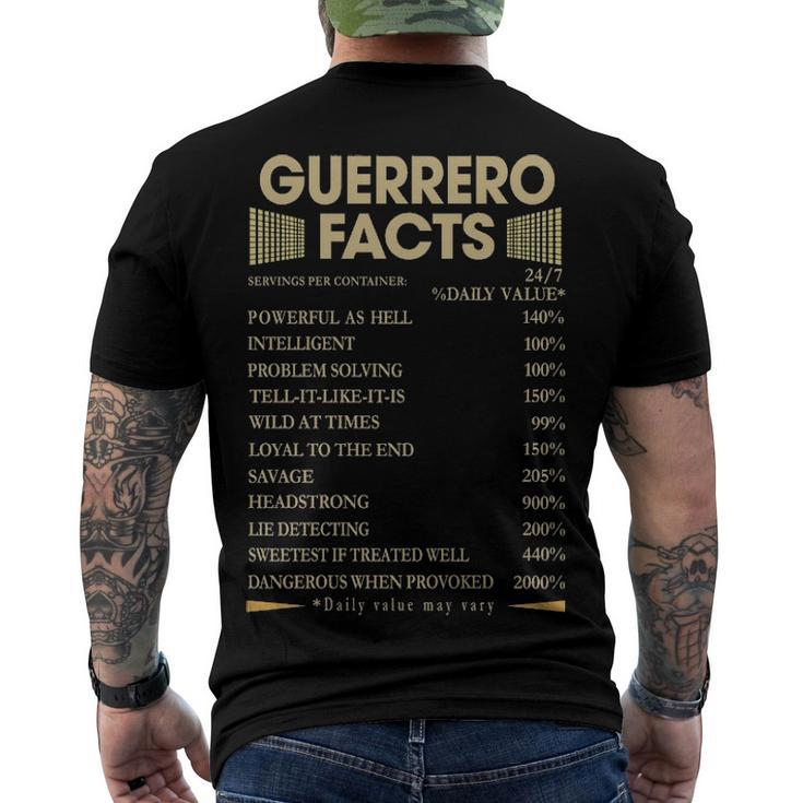 Guerrero Name Guerrero Facts Men's T-Shirt Back Print