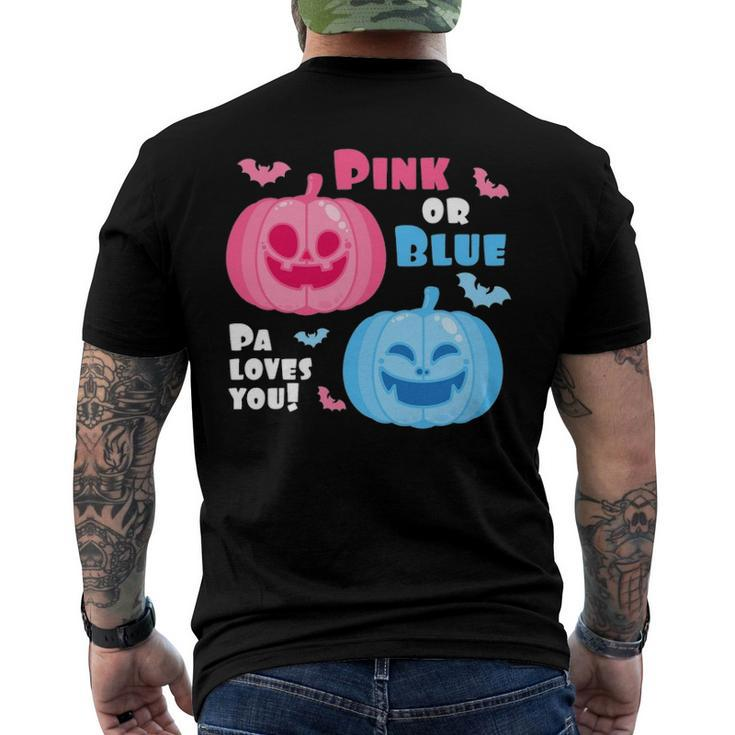 Halloween Gender Reveal Pa Loves You Fall Theme Men's Back Print T-shirt