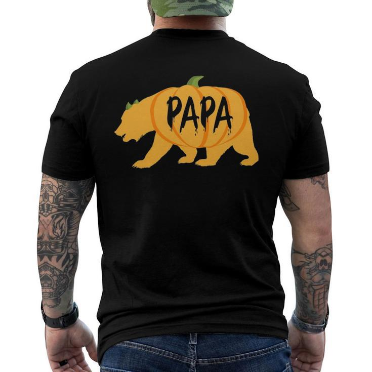 Halloween Papa Bear Pumpkin Men's Back Print T-shirt