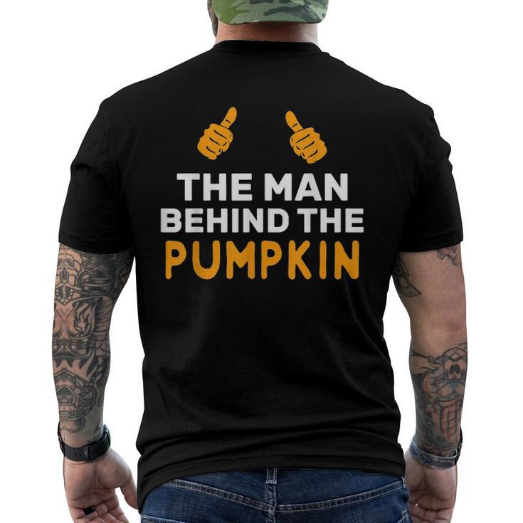 Mens Halloween Pregnancy For Men Pumpkin Dad Costume Men's Back Print T-shirt