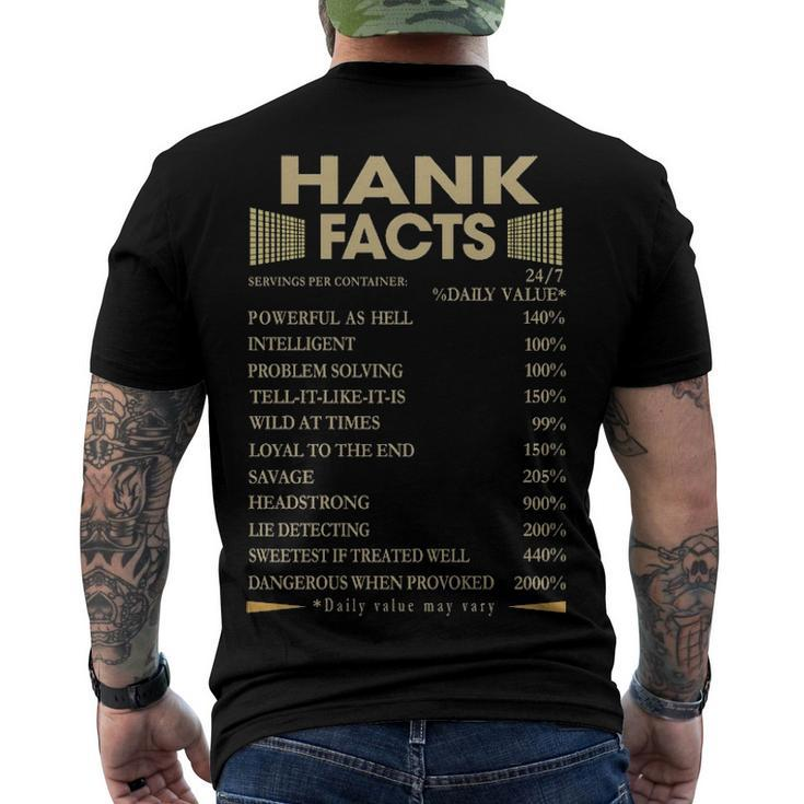 Hank Name Hank Facts Men's T-Shirt Back Print
