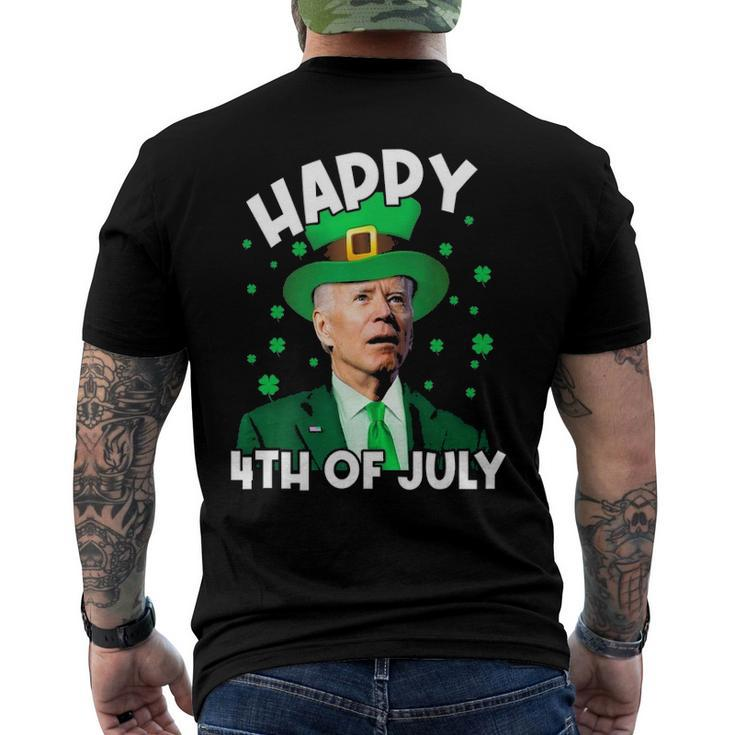 Happy 4Th Of July Biden Leprechaun Shamrock St Patricks Day Men's Back Print T-shirt