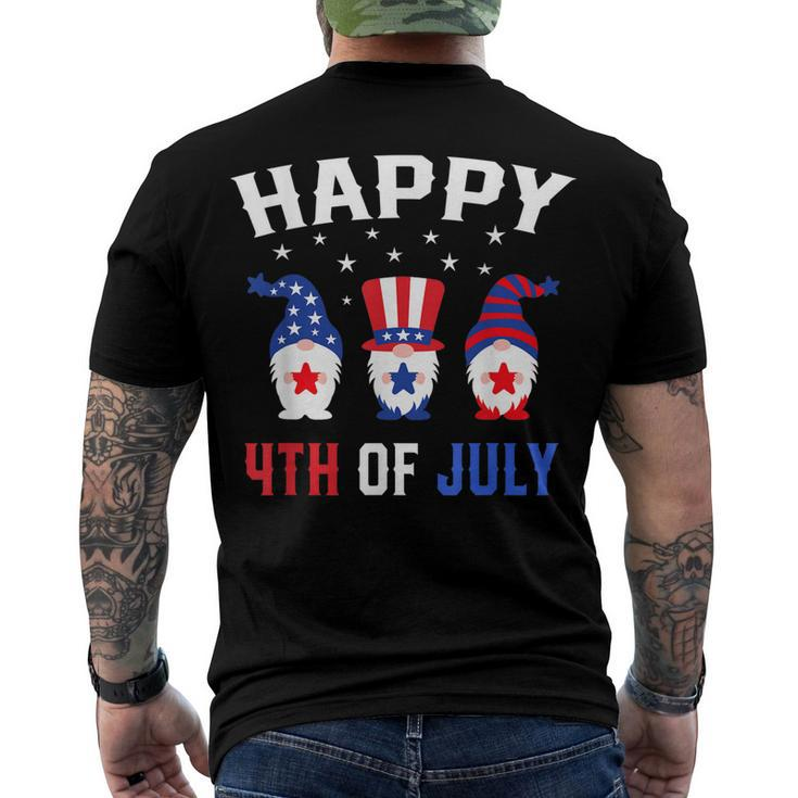 Happy 4Th Of July Gnomes Patriotic American Flag Cute Gnomes Men's T-shirt Back Print