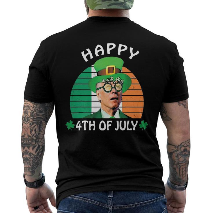Happy 4Th Of July Joe Biden Leprechaun St Patricks Day Men's Back Print T-shirt