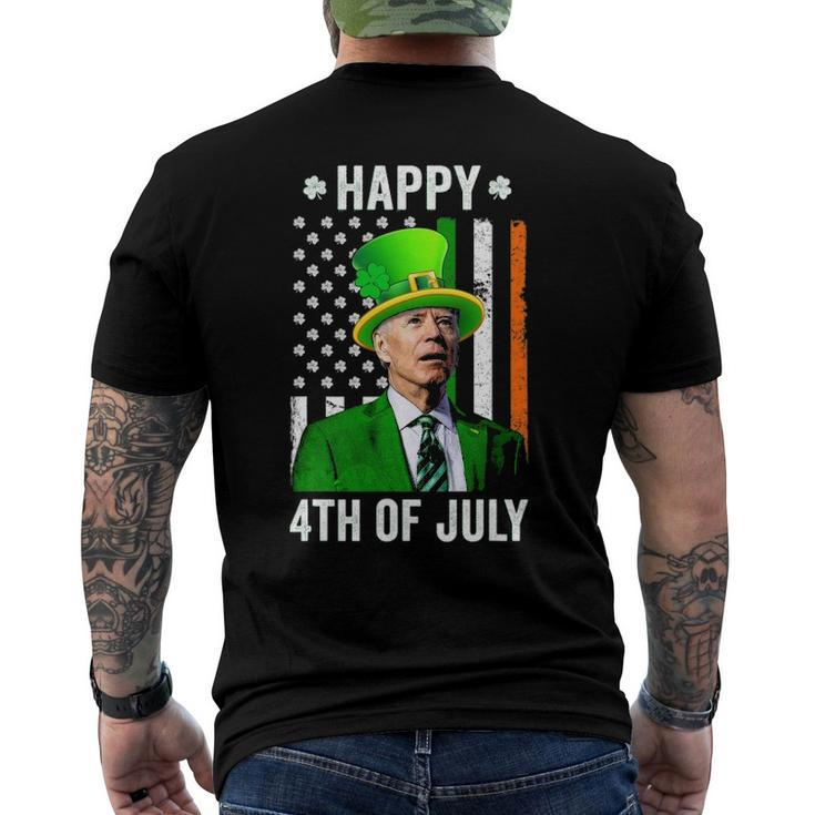 Happy 4Th Of July Joe Biden St Patricks Day Leprechaun Hat Men's Back Print T-shirt