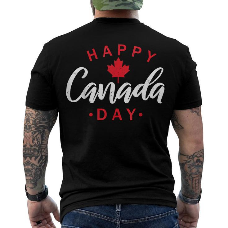Happy Canada Day Maple Leaf Canadian Flag Kids Men's T-shirt Back Print