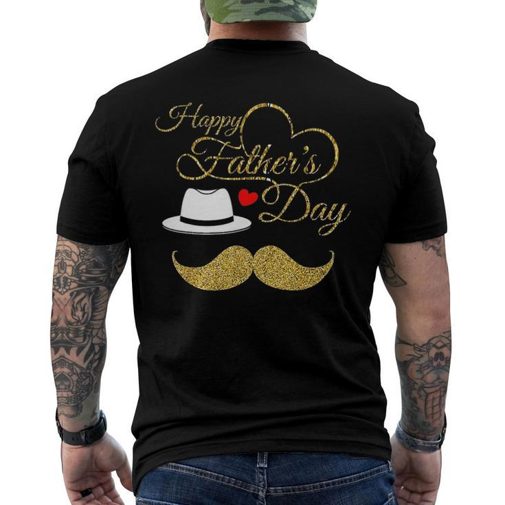 Happy Fathers Day Gold For Men Dad Love Men's Back Print T-shirt