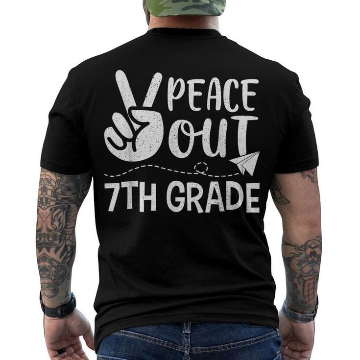 Happy Last Day Of School Retro Peace Out 7Th Grade Men's Back Print T-shirt