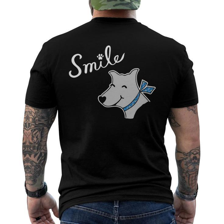 Happy Smile Dog Pet Lover Men's Back Print T-shirt